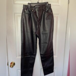 ZARA FAUX LEATHER MOM PANTS